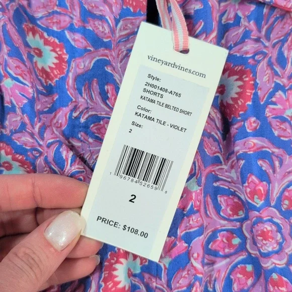 NWT Vineyard Vines Belted Short, Sz 2 - Picture 2 of 4